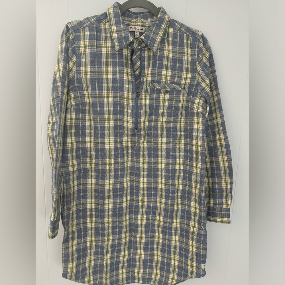 Toad&Co 1/4 zip Flannel Short Dress Tunic